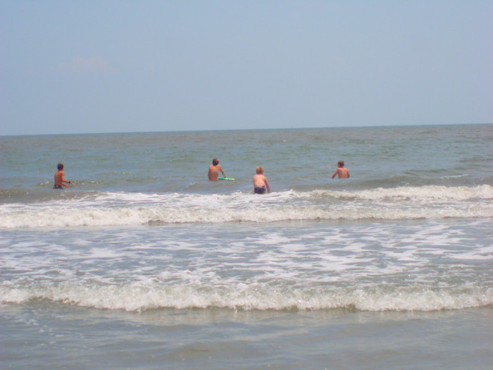 Playing in the ocean