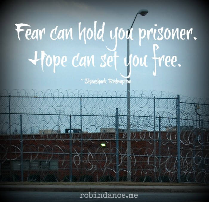 Prison Razor Wire Photo with Shawshank Tagline