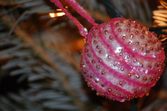 hand-beaded ornament