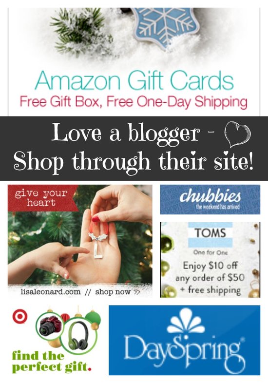 Support your favorite bloggers by clicking through their site to shop online!