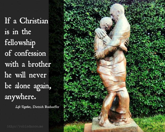The Prodigal Sculpture and Bonhoeffer Quote - Image by Robin Dance