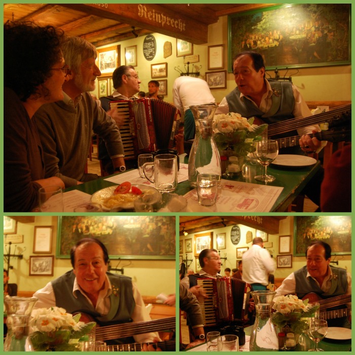 Strolling musicians at Austrian restaurant