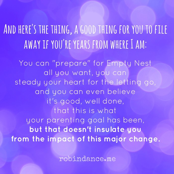 A good thing to file away about empty nest