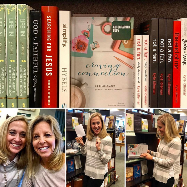 My friend, Judi, and I, playing Craving Connection/Starbucks elves at Barnes and Noble, Macon.